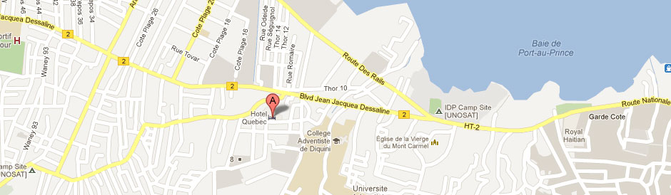 Map of Auberge du Quebec Hotel, Haiti